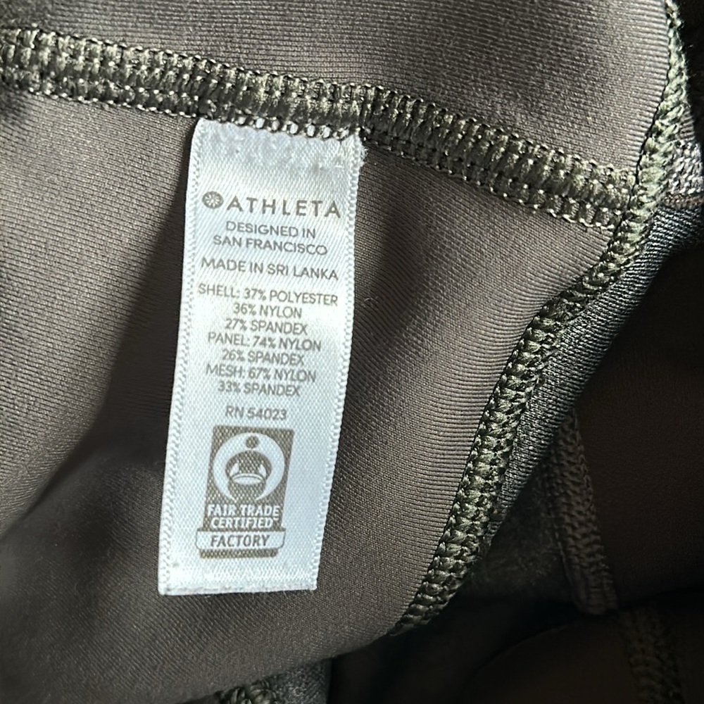 Athleta All In Structure 7/8 Tight Leggings Arbor Olive Green Gray Pocket Small - Picture 10 of 11